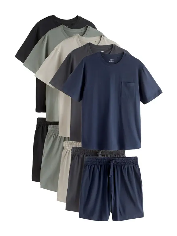 Next Next Kratka pižama  kit / mornarska / antracit / pastelno zelena / črna