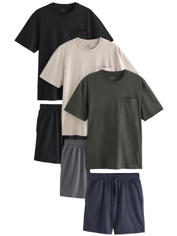 Next Next Kratka pižama  kit / temno modra / oliva / črna