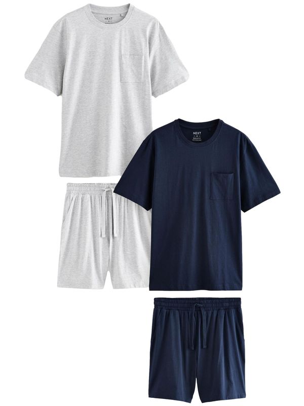 Next Next Kratka pižama  mornarska / pegasto siva