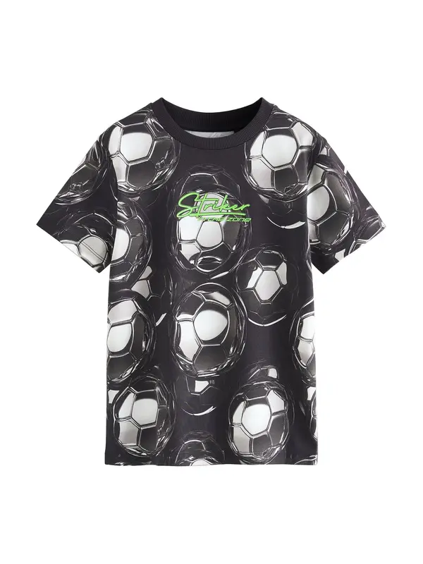 Next Next Majica  antracit / neonsko zelena / črna / off-bela