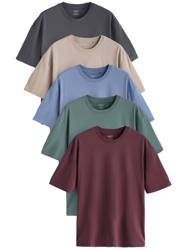 Next Next Majica  bež / modra / temno siva / smaragd / ciklama