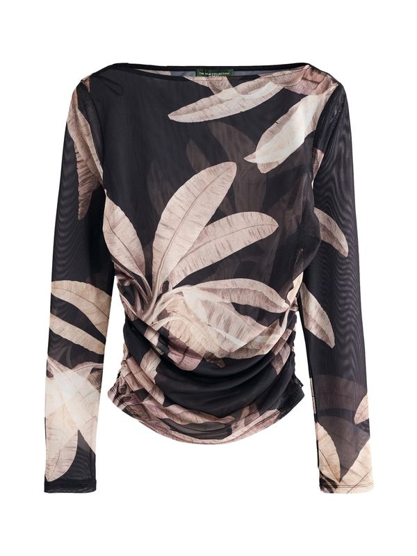 Next Next Majica  bež / svetlo rjava / črna