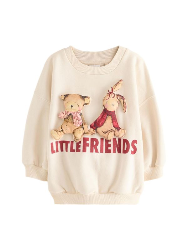 Next Next Majica  bež / temno rdeča / bela