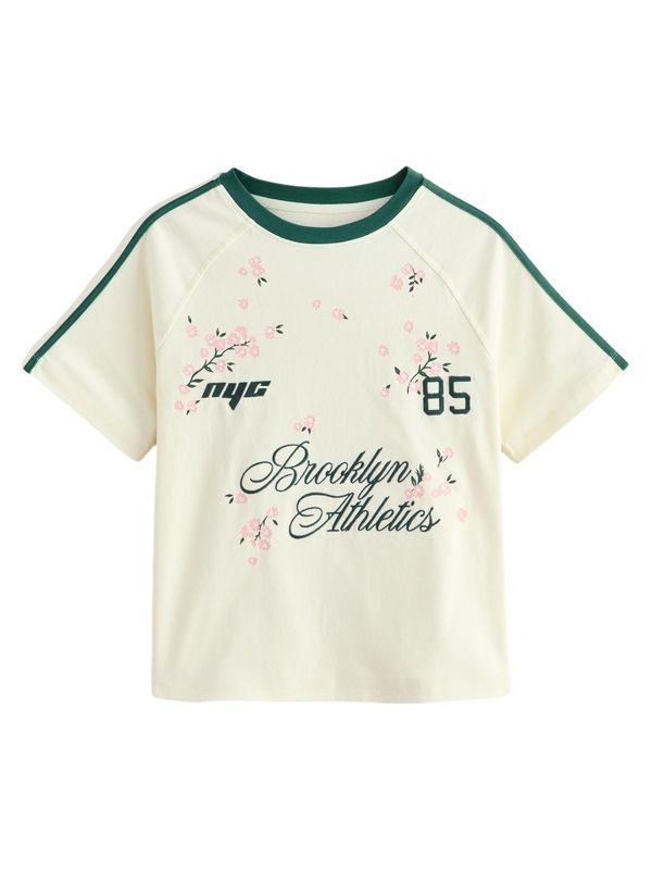 Next Next Majica 'Brooklyn'  smaragd / roza / off-bela