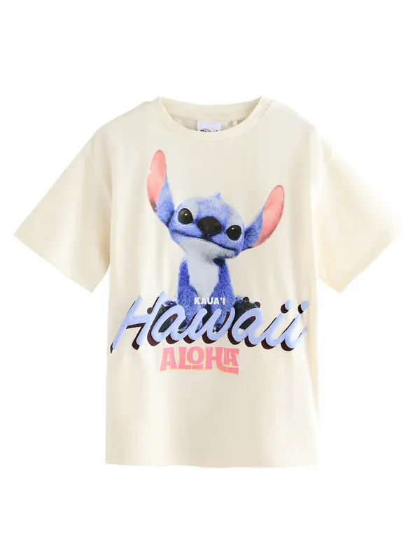 Next Next Majica 'Disneys Lilo & Stitch'  nebeško modra / losos / črna / off-bela