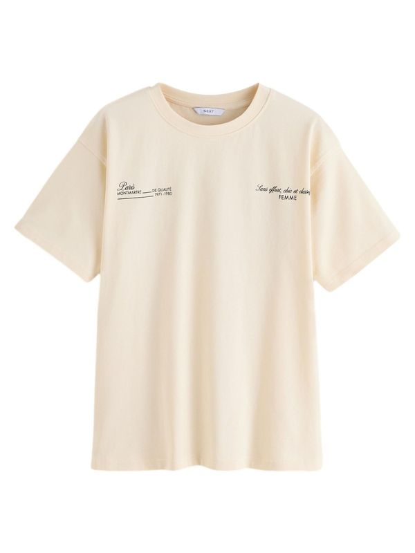 Next Next Majica  ecru / črna