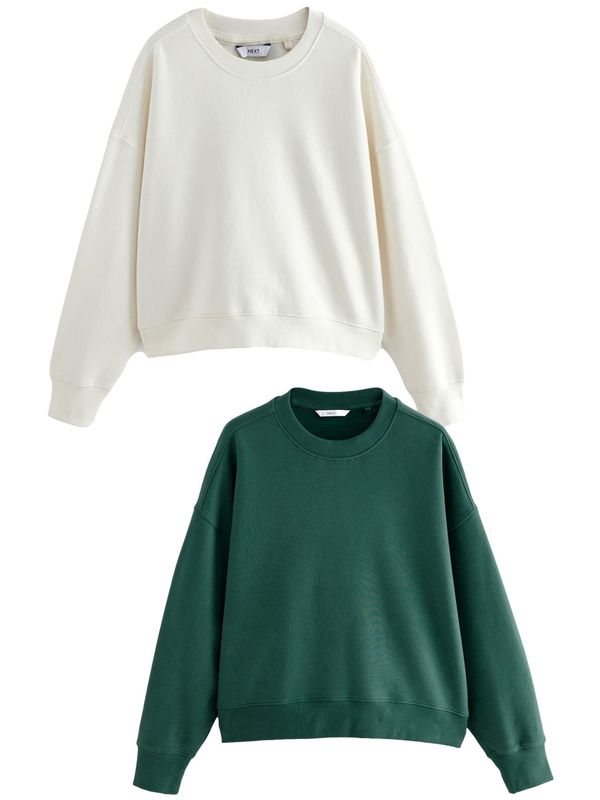 Next Next Majica 'Essentials'  svetlo bež / temno zelena