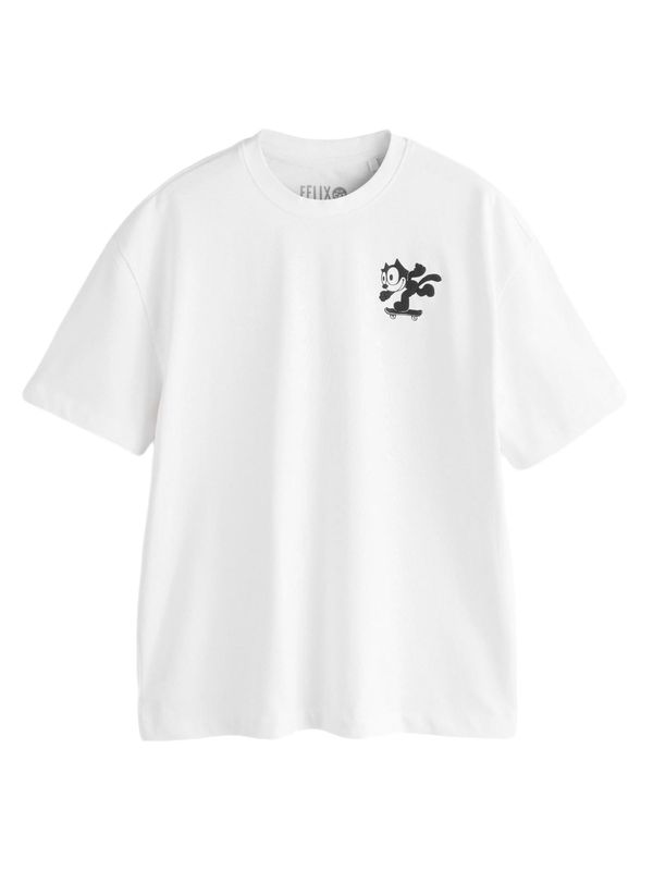 Next Next Majica 'Felix The Cat'  črna / bela