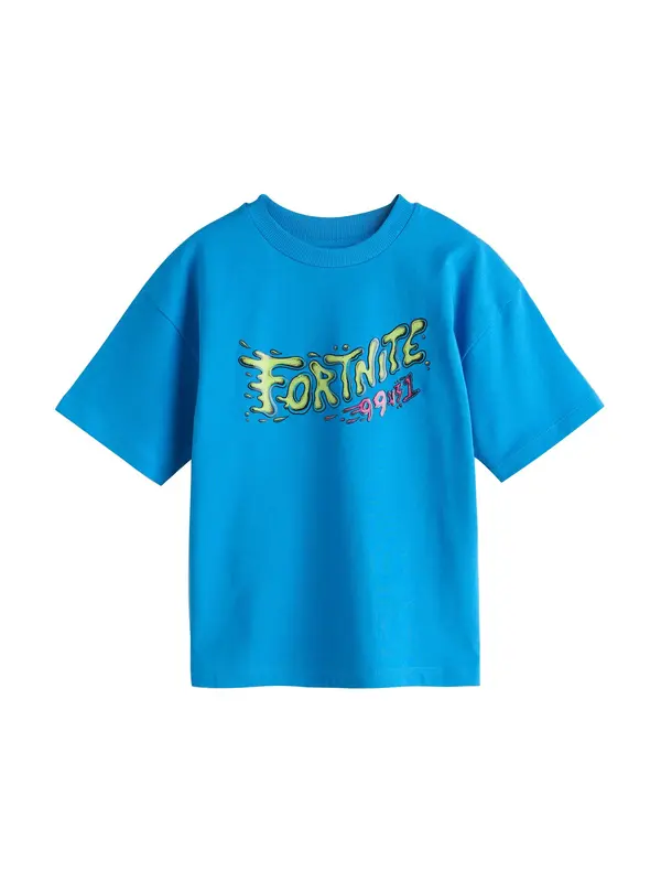 Next Next Majica 'Fortnite'  azur / svetlo zelena / roza / črna