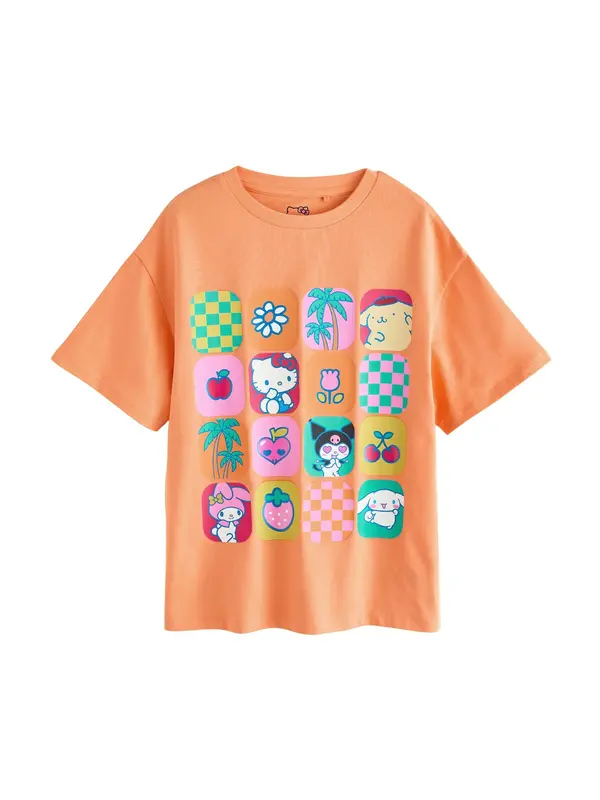 Next Next Majica 'Hello Kitty'  trst / oranžna / eozin / temno roza