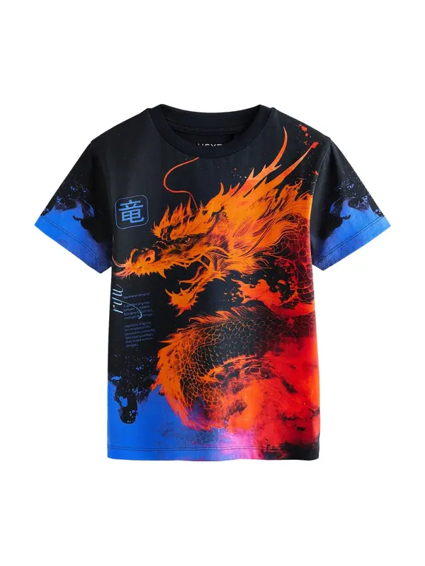 Next Next Majica  kraljevo modra / temno oranžna / črna