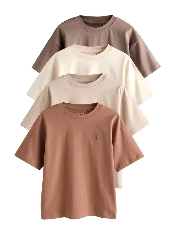 Next Next Majica  kremna / kit / kostanj rjava / čokolada