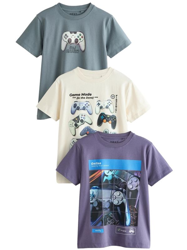 Next Next Majica  kremna / modra / bazaltno siva / lila