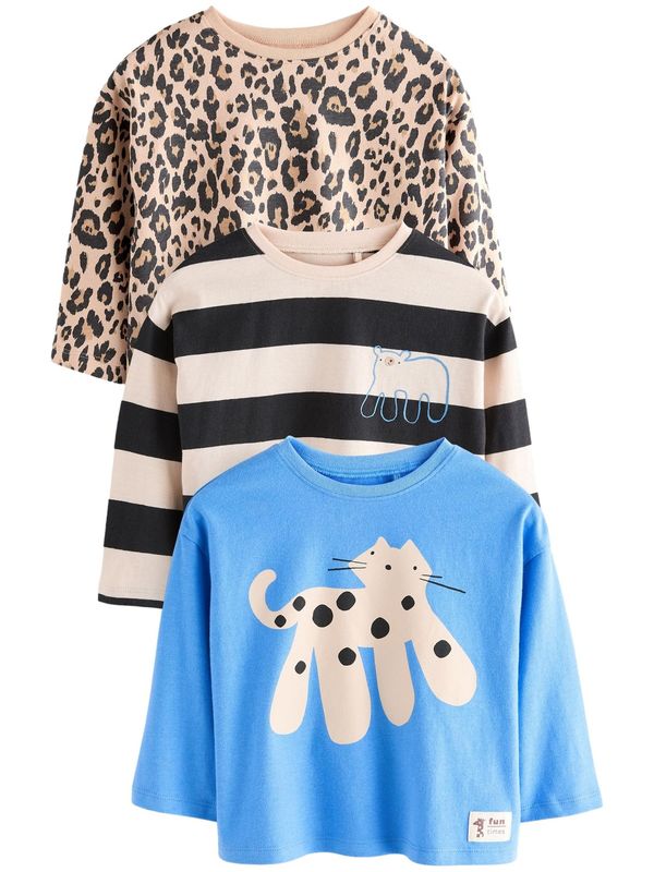 Next Next Majica  kremna / svetlo bež / azur / črna