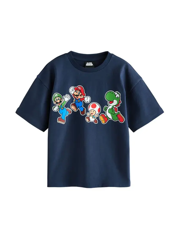 Next Next Majica 'Mario Gaming'  mornarska / zelena / rdeča / bela