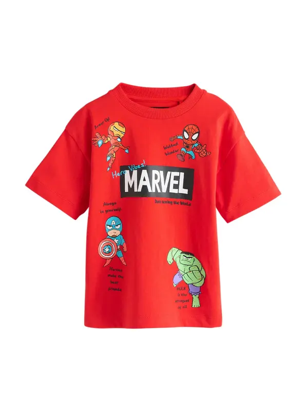 Next Next Majica 'Marvel'  modra / zelena / rdeča / črna