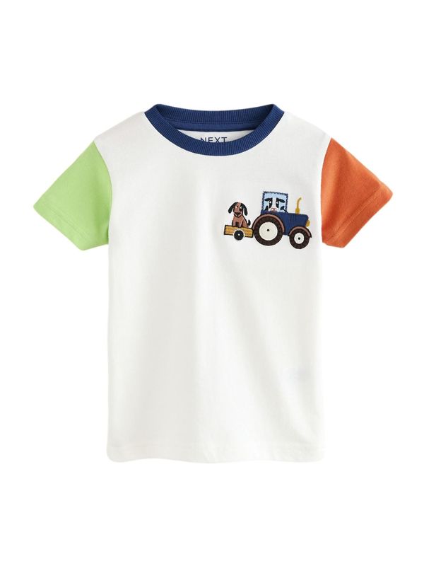 Next Next Majica  mešane barve / bela