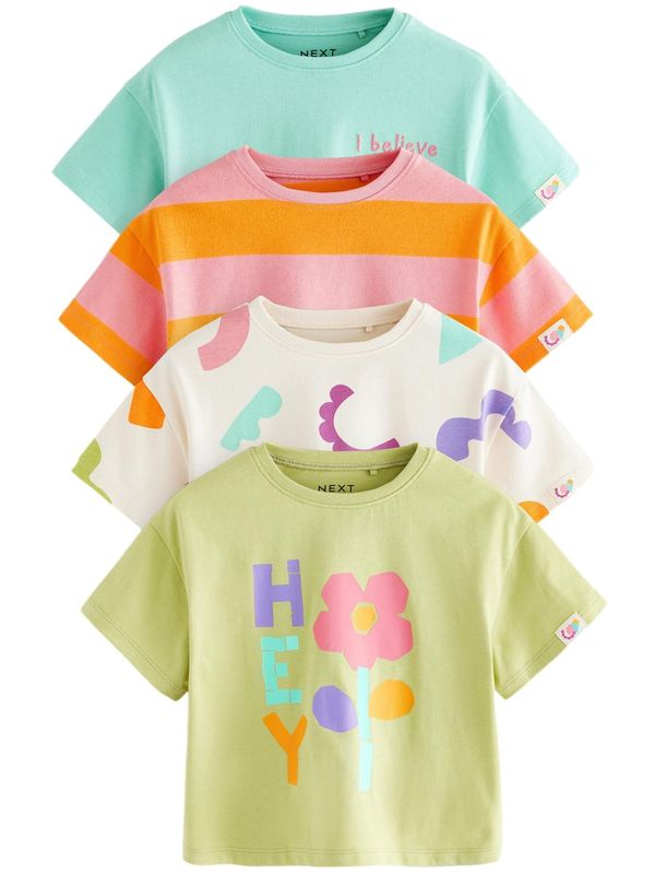 Next Next Majica  meta / pastelno zelena / roza / volneno bela