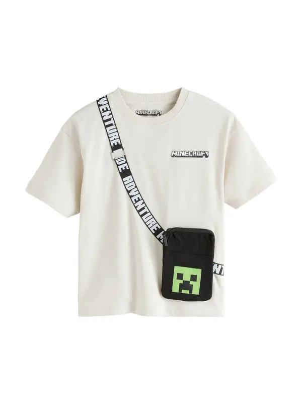 Next Next Majica 'Minecraft'  kamen / črna
