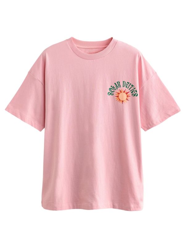 Next Next Majica  modra / temno oranžna / roza