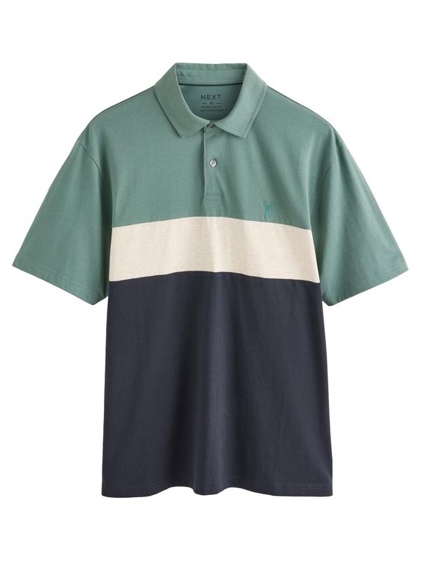 Next Next Majica  mornarska / pastelno zelena / bela