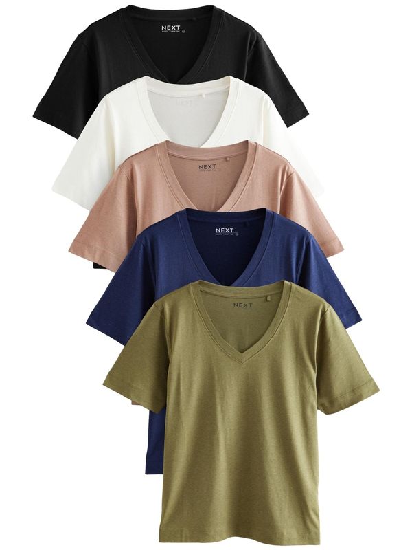 Next Next Majica  mornarska / svetlo zelena / svetlo oranžna / črna / bela