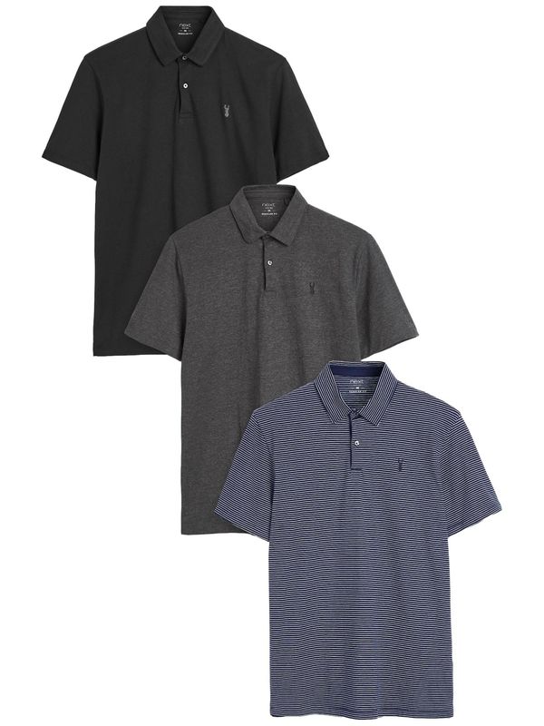 Next Next Majica  mornarska / temno siva / črna / bela