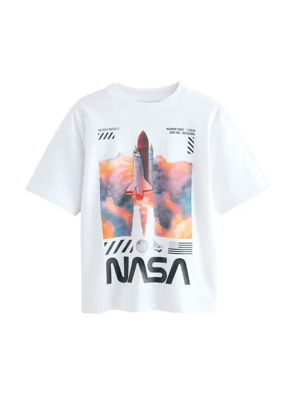 Next Next Majica 'NASA'  modra / oranžna / črna / bela
