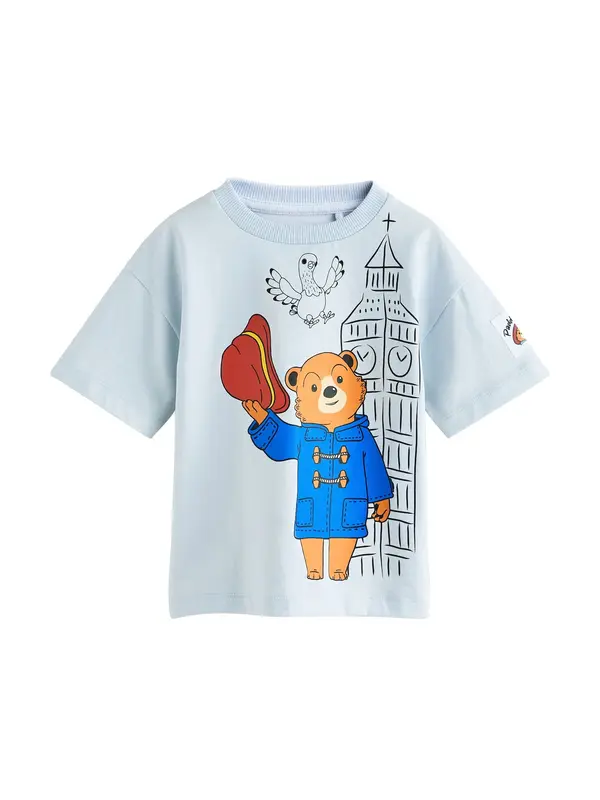 Next Next Majica 'Paddington Bear'  modra / svetlo modra / rjava / črna