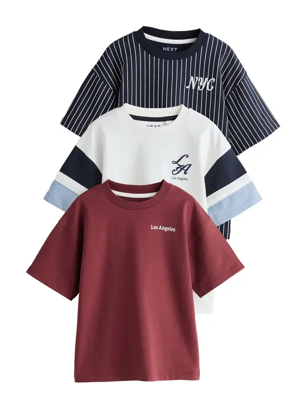 Next Next Majica  pastelno modra / bordo / črna / bela
