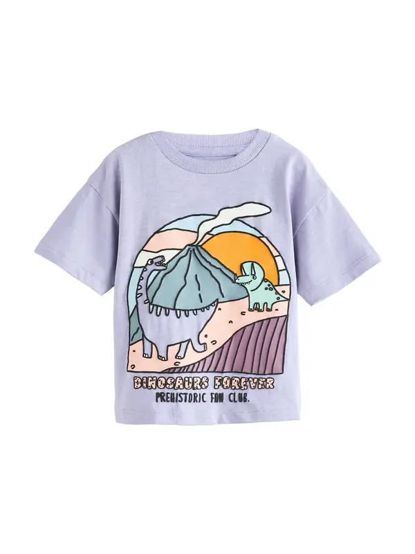 Next Next Majica  pastelno modra / sivka / oranžna / črna