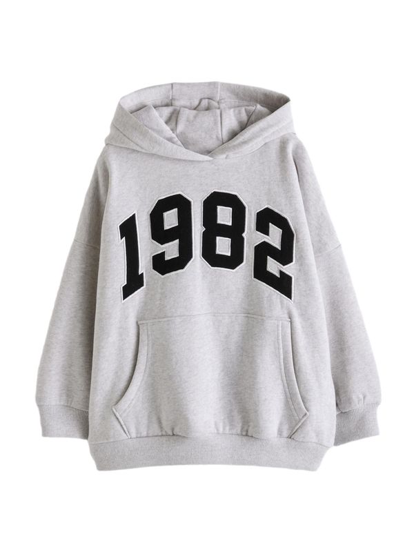 Next Next Majica  pegasto siva / črna