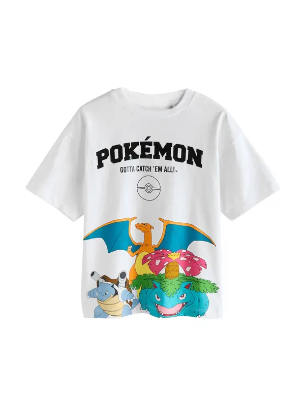 Next Next Majica 'Pokémon'  cijansko modra / oranžna / črna / bela