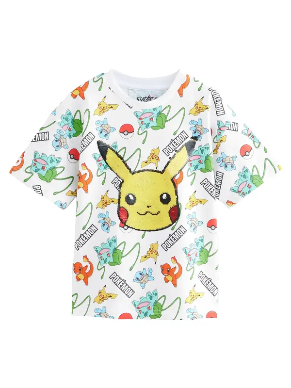 Next Next Majica 'Pokémon'  voda / rumena / črna / bela
