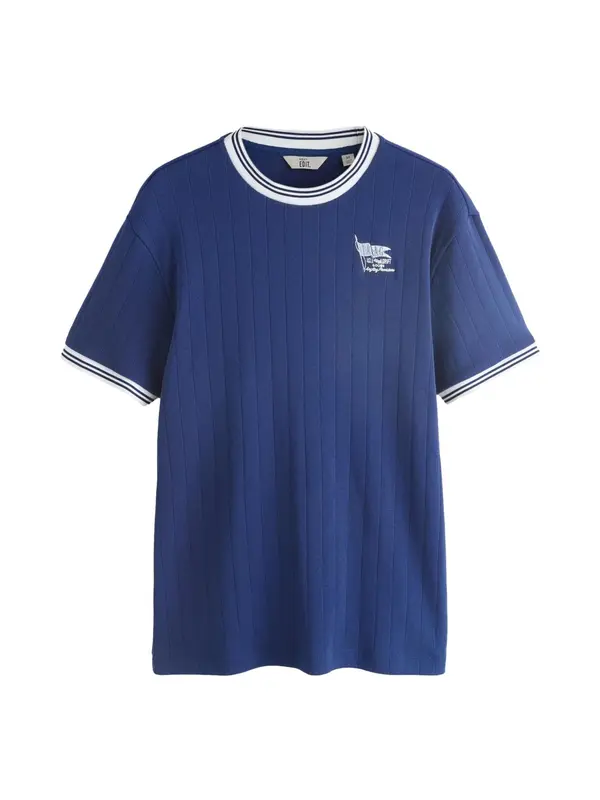Next Next Majica 'Ringer'  temno modra / bela