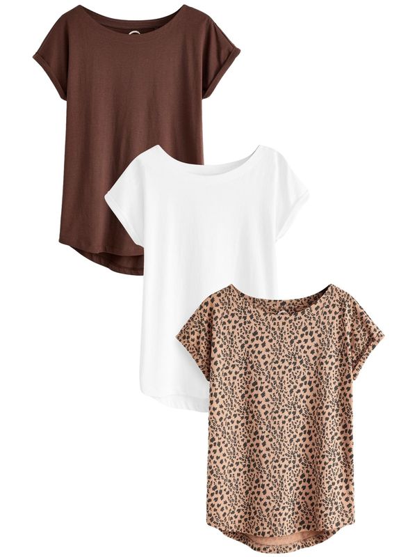 Next Next Majica  rjava / bela