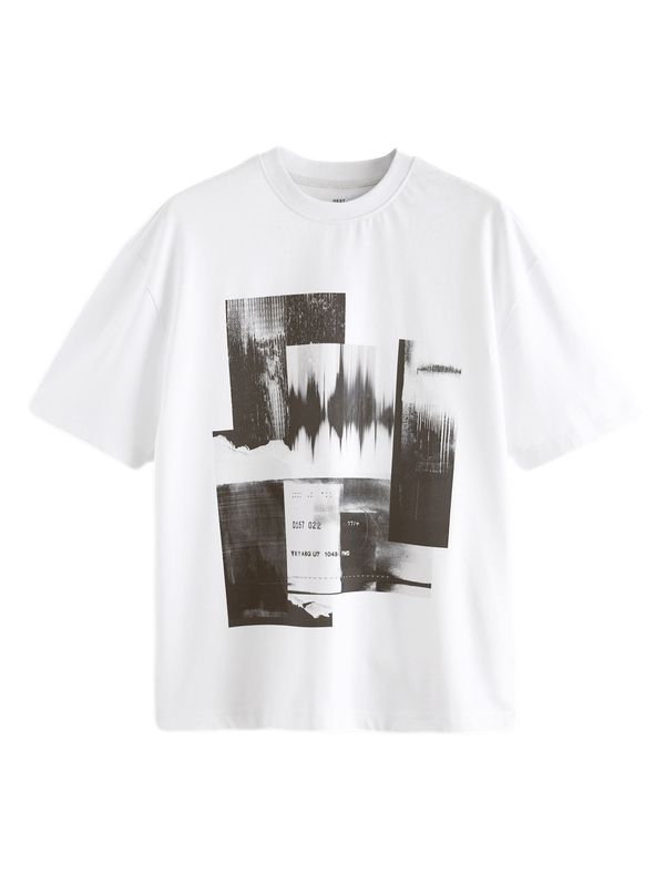 Next Next Majica  siva / črna / bela