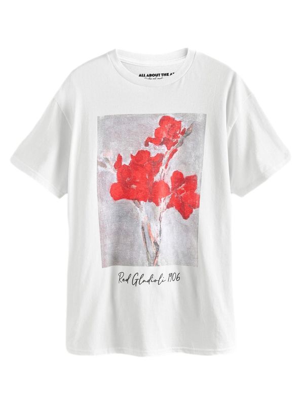 Next Next Majica  siva / neonsko oranžna / bela