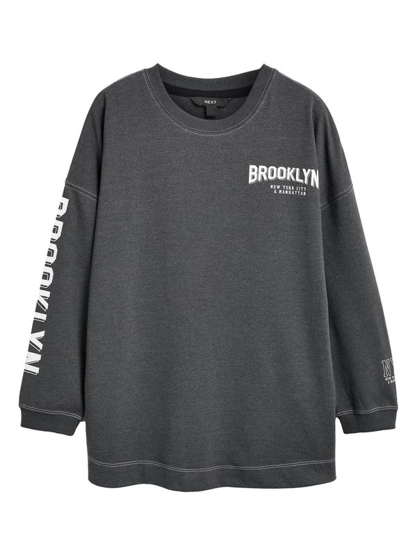 Next Next Majica  siva / temno siva / bela