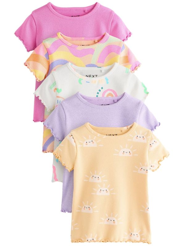 Next Next Majica  sivka / marelica / pastelno oranžna / svetlo roza / bela