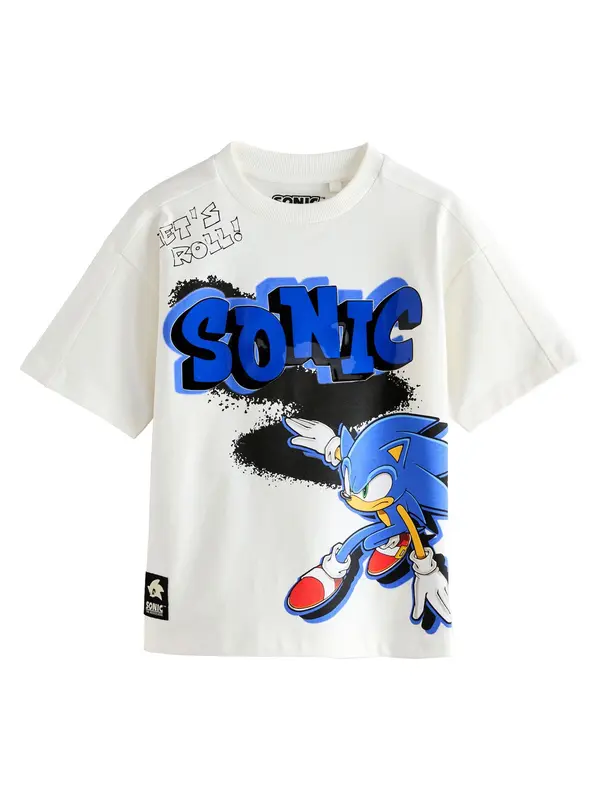 Next Next Majica 'Sonic'  ecru / modra