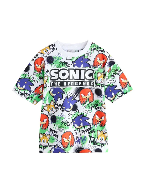Next Next Majica 'Sonic'  modra / rdeča / črna / naravno bela
