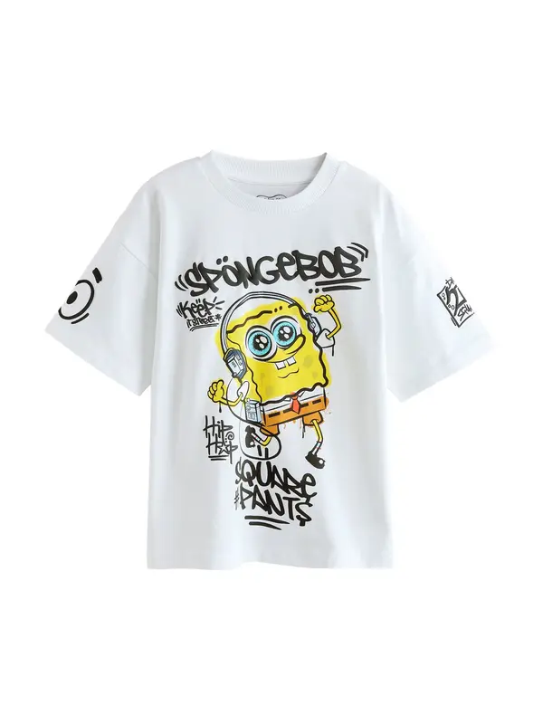 Next Next Majica 'Spongebob'  voda / rumena / črna / bela