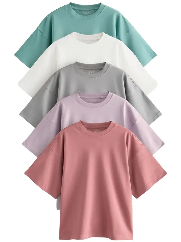 Next Next Majica  svetlo modra / siva / mauve / malina / bela