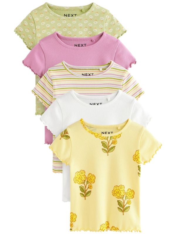 Next Next Majica  svetlo rumena / kivi / eozin / bela