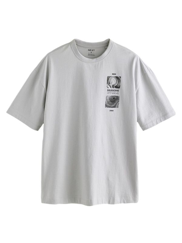 Next Next Majica  svetlo siva / črna