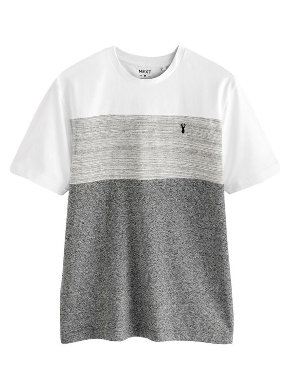 Next Next Majica  svetlo siva / pegasto siva / bela