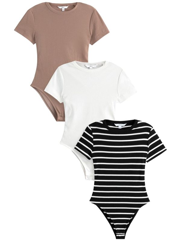 Next Next Majica  temno bež / črna / bela