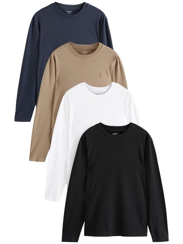 Next Next Majica  temno bež / nočno modra / črna / bela