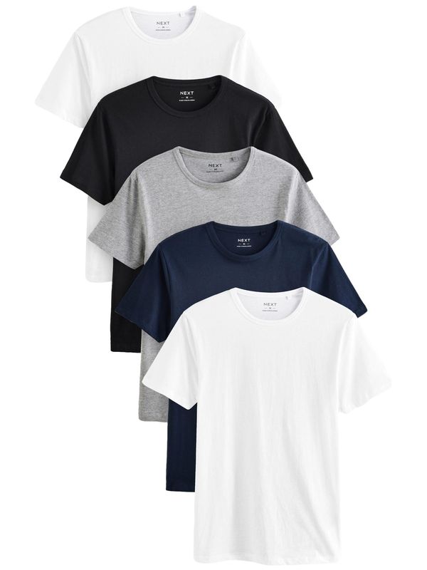 Next Next Majica  temno modra / pegasto siva / črna / bela